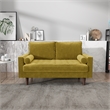 Pemberly Row Modern Velvet Genoa Living Room Loveseat In Goldenrod