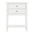 Pemberly Row Contemporary Manufactured Wood 2 Drawer Nightstand in White