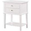 Pemberly Row Contemporary Manufactured Wood 2 Drawer Nightstand in White