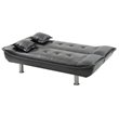 Pemberly Row Contemporary Faux Leather Sleeper Sofa in Black