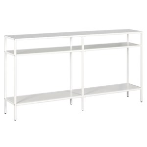 Pemberly Row Contemporary 55&quot Matte White Metal Console Table