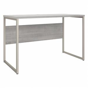 Pemberly Row 48W x 24D Computer Table Desk in Platinum Gray - Engineered Wood