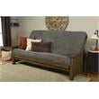 Pemberly Row Queen-size Wood Futon with Thunder Gray Mattress