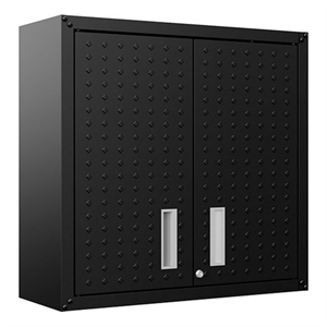 Pemberly Row Modern Metal Floating Garage Cabinet in Charcoal