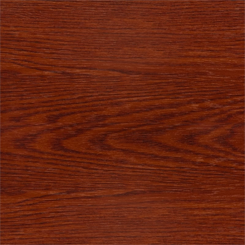 Pemberly Row Mid-Century Wood Metal Turntable Stand in Paprika