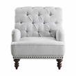 Pemberley Row Fabric Gray Accent Chair Rectangular Button-Tufted