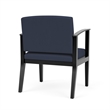 Pemberly Row Reception Waiting Oversize Guest Chair - Black Wood / Blue