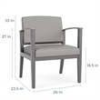 Pemberly Row Reception Waiting Oversize Guest Chair - Black Wood / Blue