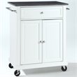 Pemberly Row Modern Wood Portable Kitchen Cart in White and Black