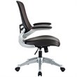 Pemberly Row Modern Style Vinyl Office Chair in Brown Finish
