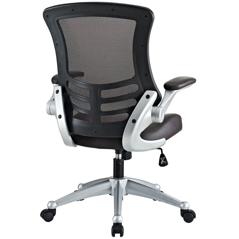 Pemberly Row Modern Style Vinyl Office Chair in Brown Finish
