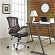 Pemberly Row Modern Style Vinyl Office Chair in Brown Finish