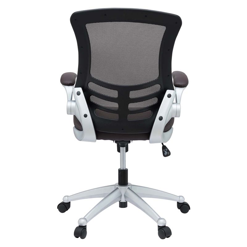 Pemberly Row Modern Style Vinyl Office Chair in Brown Finish