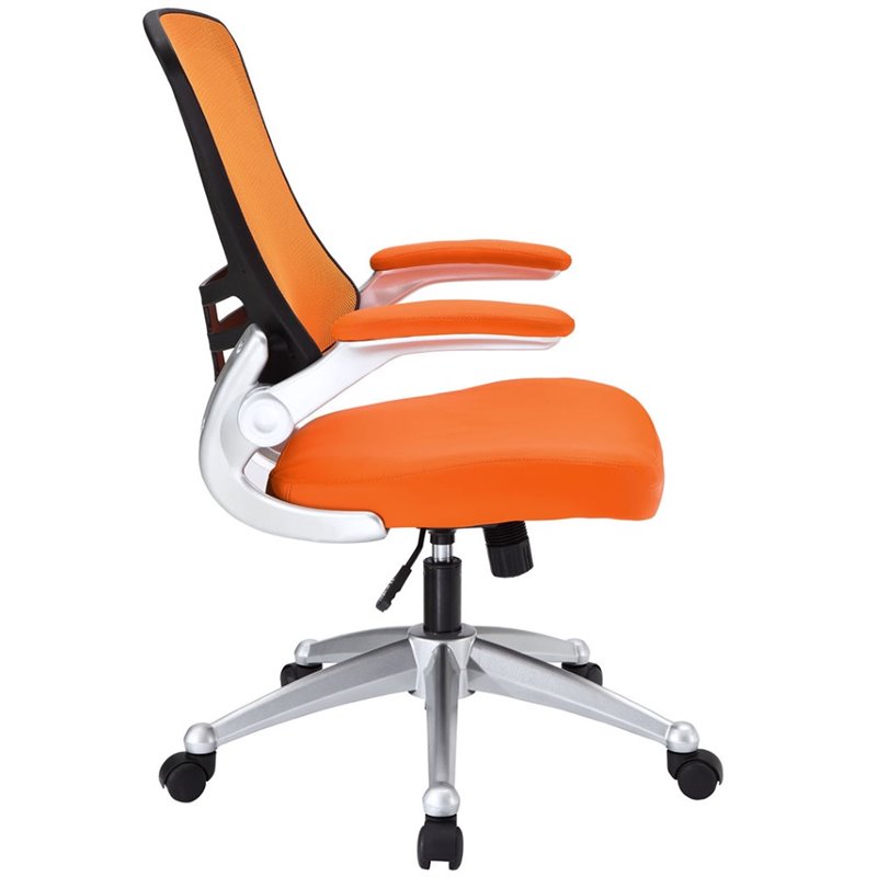 Pemberly Row Modern Style Vinyl Office Chair in Orange Finish