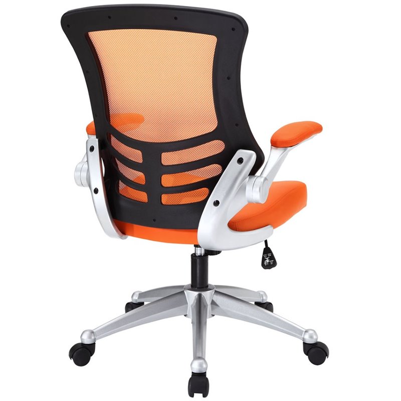 Pemberly Row Modern Style Vinyl Office Chair in Orange Finish