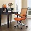 Pemberly Row Modern Style Vinyl Office Chair in Orange Finish