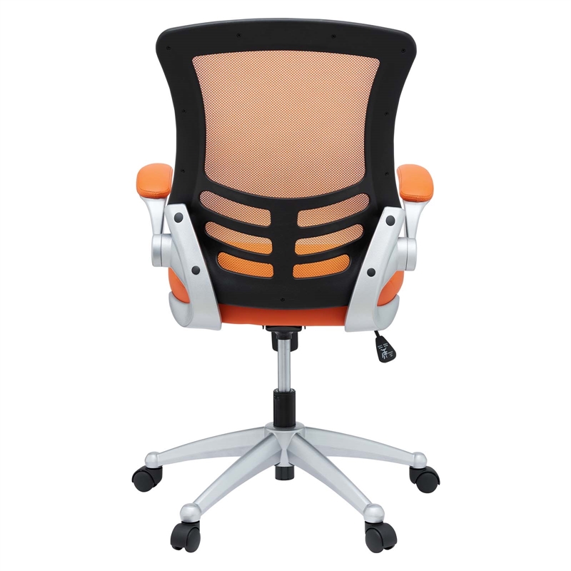 Pemberly Row Modern Style Vinyl Office Chair in Orange Finish