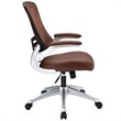 Pemberly Row Contemporary Adjustable Height Vinyl Office Chair in Tan Finish