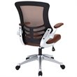 Pemberly Row Contemporary Adjustable Height Vinyl Office Chair in Tan Finish