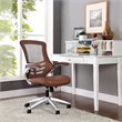Pemberly Row Contemporary Adjustable Height Vinyl Office Chair in Tan Finish