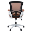Pemberly Row Contemporary Adjustable Height Vinyl Office Chair in Tan Finish