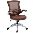 Pemberly Row Contemporary Adjustable Height Vinyl Office Chair in Tan Finish