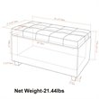 Pemberly Row 34 in. W Rectangle Storage Ottoman in Cloud Gray Linen Look Fabric