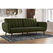 Pemberly Row Contemporary Linen Sleeper Sofa in Green Finish