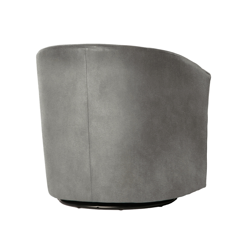 Pemberly Row Contemporary Ash Gray Microfiber Swivel Accent Chair