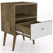 Pemberly Row 1-Drawer Wood Nightstand 1.0 in White / Rustic Brown