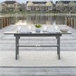 Pemberly Row Transitional Extendable Patio Dining Table in Gray Wash