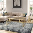 Pemberly Row Metal Hollywood Gold Coffee Table with Glass Top