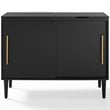 Pemberly Row Contemporary Wood Media Console Table in Matte Black
