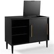 Pemberly Row Contemporary Wood Media Console Table in Matte Black