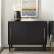Pemberly Row Contemporary Wood Media Console Table in Matte Black