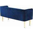 Pemberly Row Contemporary Navy Velvet Bench with Gold Metal Legs
