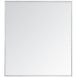 Pemberly Row 40&quot x 36&quot Contemporary Metal Frame Mirror in Silver