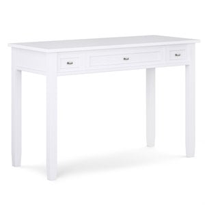 Pemberly Row Wood Transitional 48&quot Writing Office Desk in White