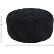 Pemberly Row Modern Button Tufted Black Velvet Ottoman and Bench