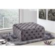 Pemberly Row Modern Button Tufted Gray Velvet Ottoman and Bench