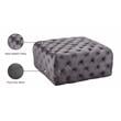 Pemberly Row Modern Button Tufted Gray Velvet Ottoman and Bench