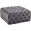 Pemberly Row Modern Button Tufted Gray Velvet Ottoman and Bench