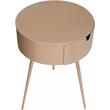 Pemberly Row Contemporary Pink Metal 1 Storage Drawer Nightstand