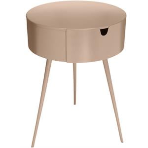 Pemberly Row Contemporary Pink Metal 1 Storage Drawer Nightstand