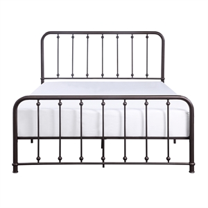 Pemberly Row Modern Eastern King Metal Platform Bed in Dark Bronze