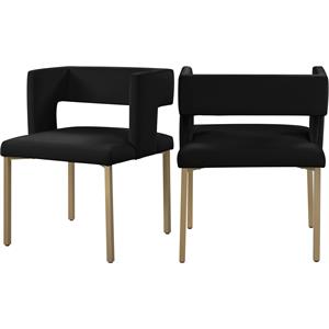 Pemberly Row Contemporary Black Velvet Dining Chair (Set of 2)