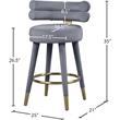 Pemberly Row Contemporary Gray Velvet Counter Stool (Set of 2)