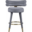 Pemberly Row Contemporary Gray Velvet Counter Stool (Set of 2)