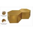 Pemberly Row Modern Brushed Gold 2 Piece Modular Coffee Table
