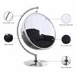 Pemberly Row Fabric Acrylic Swing Bubble Accent Chair in Black